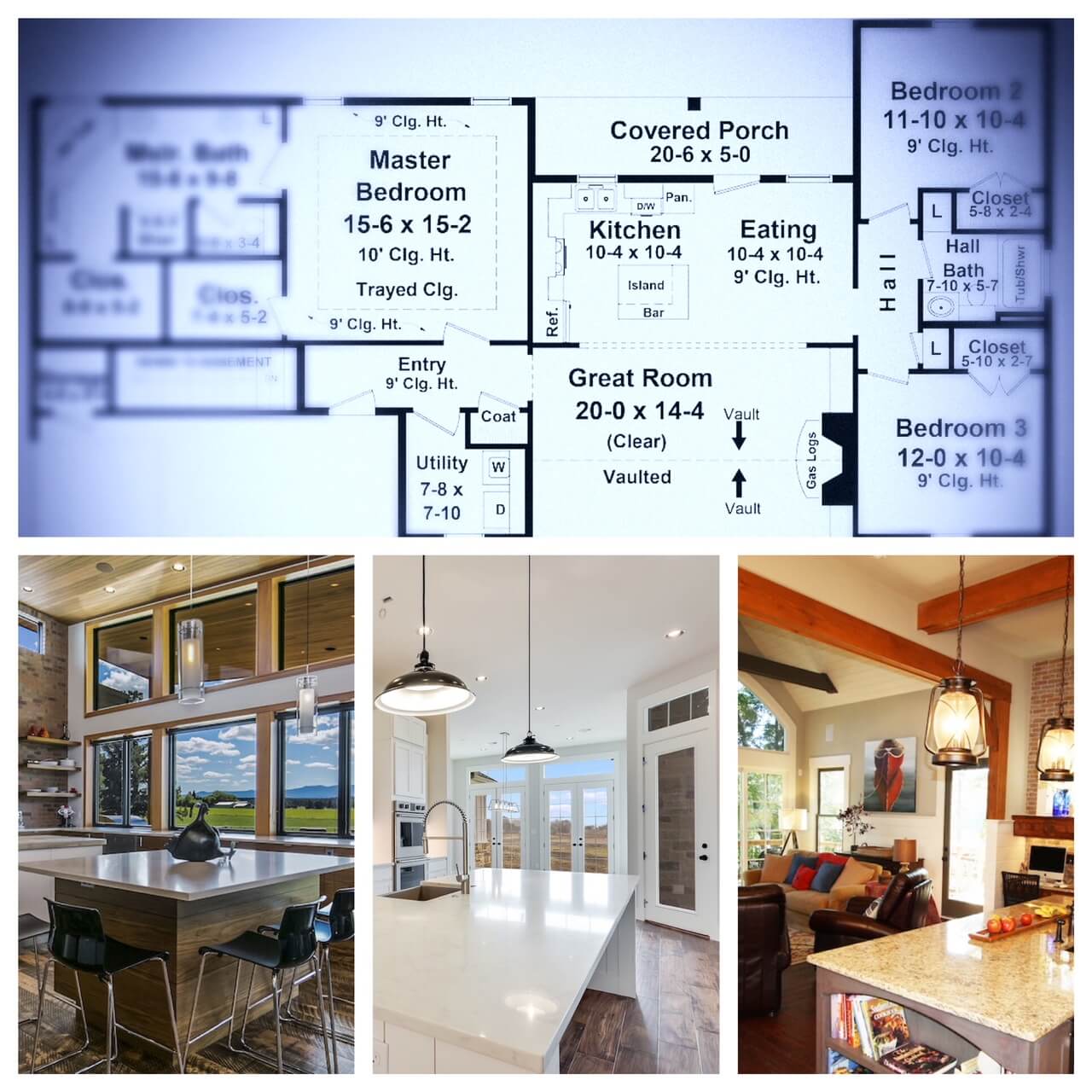 An example of house floor plan blueprints and the wide variety of kitchen design options and styles available from small to large budgets.